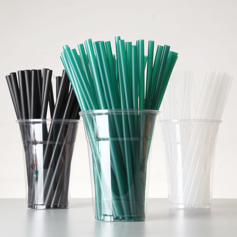 Unabhängige Papierverpackung Einwegstrohhalm Grüner Kaffee-Strohhalm Schwarzer Gerader Strohhalm Saftgetränk Milchtee-Strohhalm Plastik Strohhalme