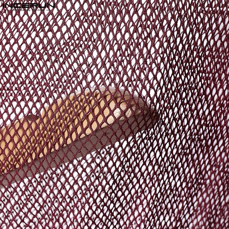 Men Sleeveless Letter Print See Through Transparent Jumpsuits Bodysuits Home Wear