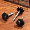 4Pcs M6 M8 Hexagon Star Knobs Grips Threaded Clamping Nut 38mm Dia Black Handle Easy To Install Screws Hardware Accessories