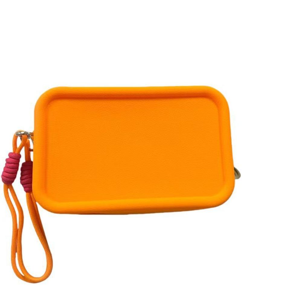 Reißverschluss Geldbörse Einfarbig Kosmetiktasche Fashion Square Brieftasche Kopfhörer