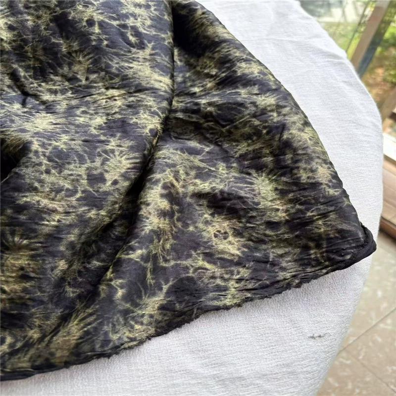 1yard Soft and skin friendly all acetate satin diy sewing fabric Tie dye printing tela shirt dress cheongsam fabric