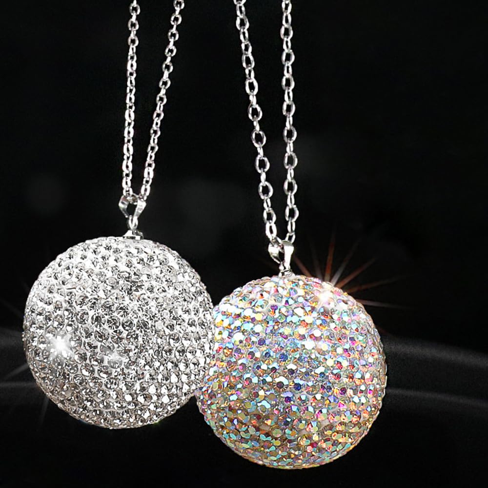 Tpnidaii Auto Zrcátko Zadní Pohled Kulatý Tvar Přívěsek Dekorace Dekorace Příslušenství Dekorace Třpytky (Světle modrá)