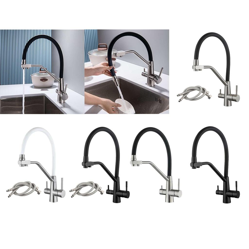 Purification Kitchen Faucet 3-ways Mixer Tap Basin Indoor Outdoor 2 Outlets