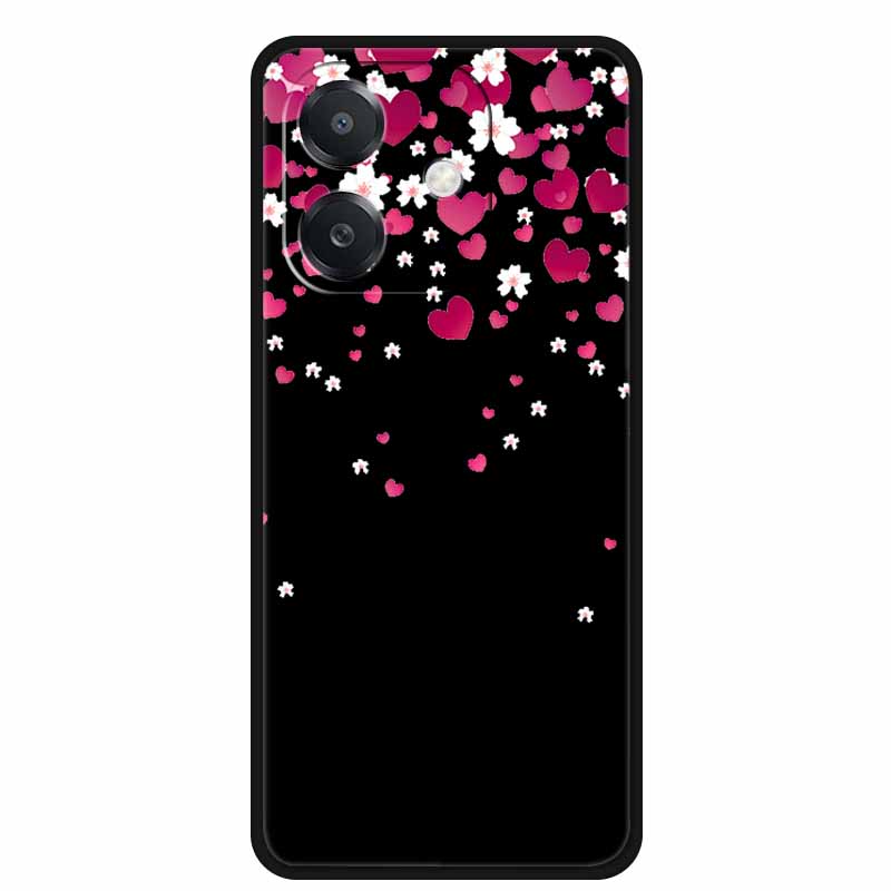 Para OPPO A3 / A3x 5G Funda 6.67" Funda Negra Silicona Suave Funda para Teléfono Para OPPO A3x A3 5G Funda Trasera A 3x A 3 x A3 x Dibujos Animados