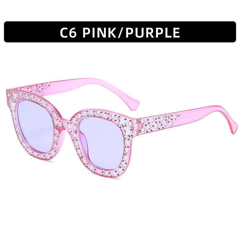 Fashion Cat Eye Sunlgasses Women Retro Brand Designer Sun Glasses Vintage Square Sparkling Star Glasses Okulary