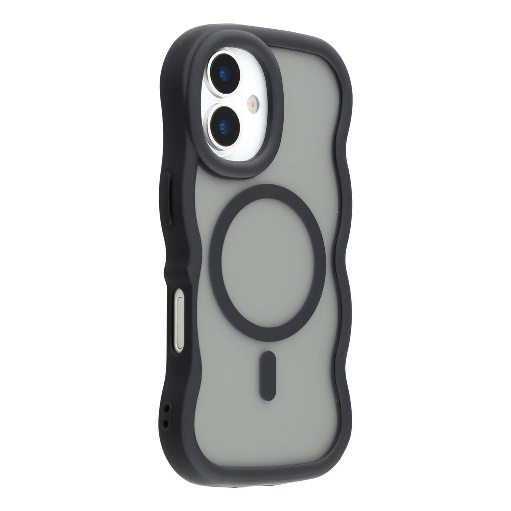 For iPhone 17 Case Compatible with MagSafe TPU+PC Phone Back Cover Skin Touch Wave Shape