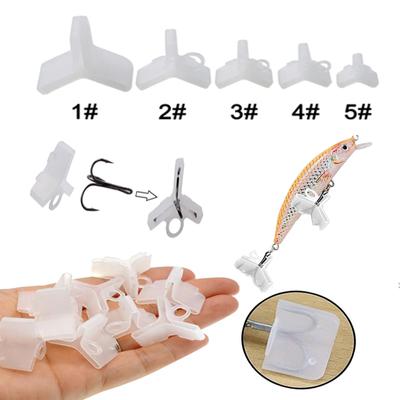 25 stücke angelhaken drei haken schutz abdeckung angelhaken protector dreizack haken set nachahmung schaber 1 #2 #3 #4 #5#