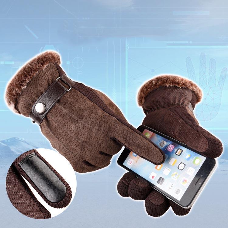 7 Types Pigskin Mens Winter Warm Gloves Leather Thicken Cotton Windproof Driving Mittens
