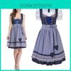 Rochie Trachten Dirndl Tradițională Elegantă de Oktoberfest pentru Femei cu Design Vintage Albastru