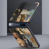For Samsung Galaxy Z Flip 3 4 5 Hard Black Folding PC Phone Case Mona Lisa Van gogh Oil Painting Art For Samsung Z Flip3 Cover