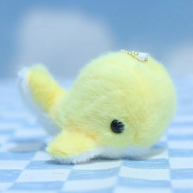 Cartoon Dolphin Keychain Plush Cartoon Stuffed Animal Doll Fluffy Cute Dolphin Plush Toy Pendant For Kids Baby Hug Doll