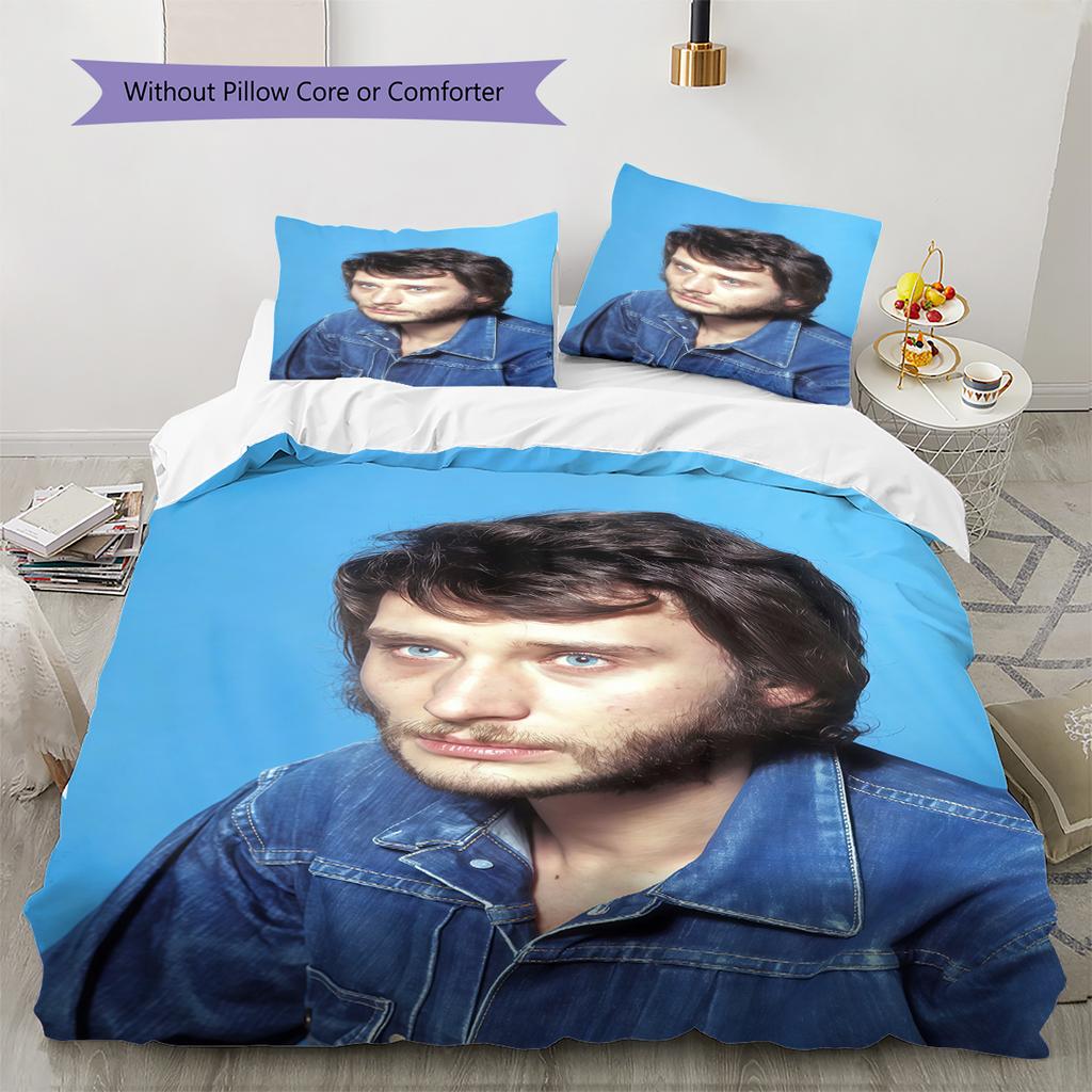 1PC Johnny Hallyday pattern Bedding Quilt Set Quilt Cover Pillowcase Home Decoration Birthday Gift (1 * duvet cover + 19 * pillowcase, without core)