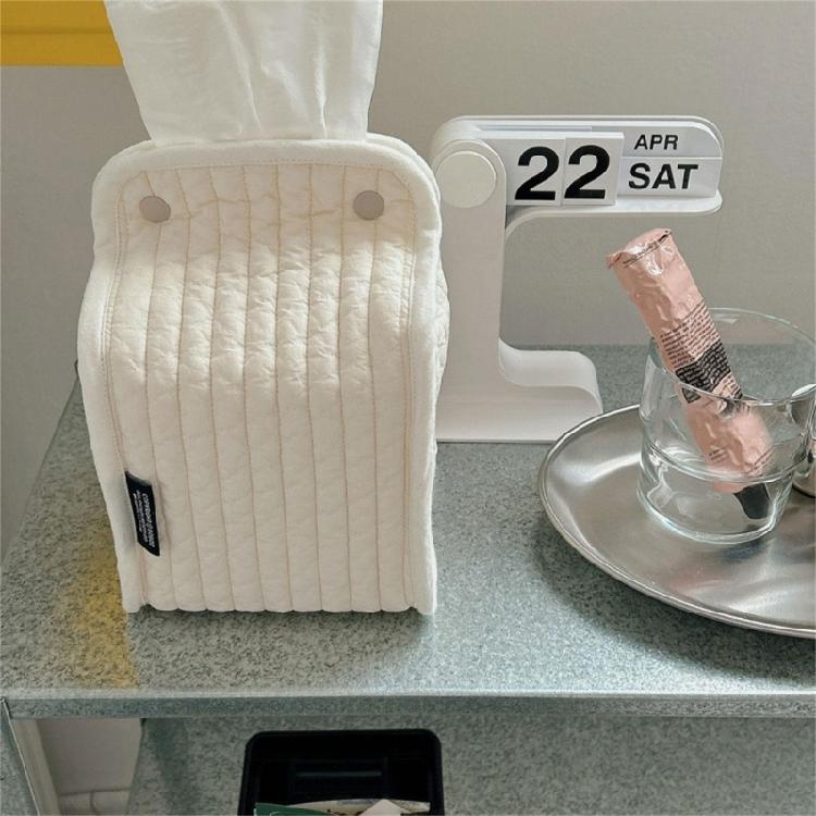 Striped Cotton Standing Tissue Dispenser Easy Cleaning Designs Space Saving Storage Solution for Countertops