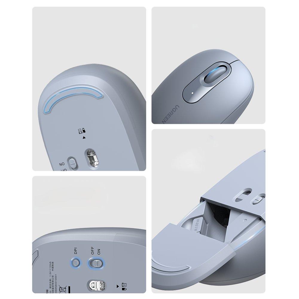 Ugreen MU105 Ergonomic 2.4GHz Wireless Mouse - Stylish Blue Finish