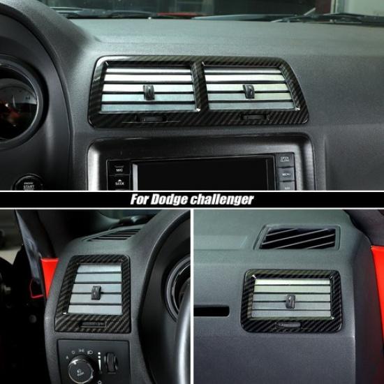 Carbon Fiber Air Condition Outlet Vent Cover Trim for Dodge Challenger 2009-2014