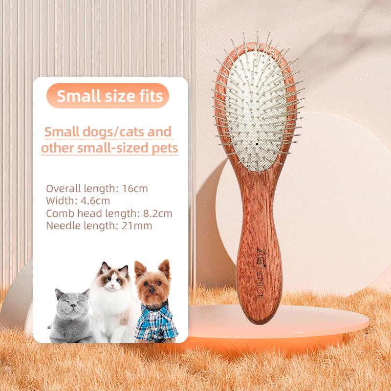 Fenice Pet Comb Solid Wood Handle in Cat Dog Hair Remover Brush Fur Combs Grooming Tool For Pet Cleaning Supplies Accessories