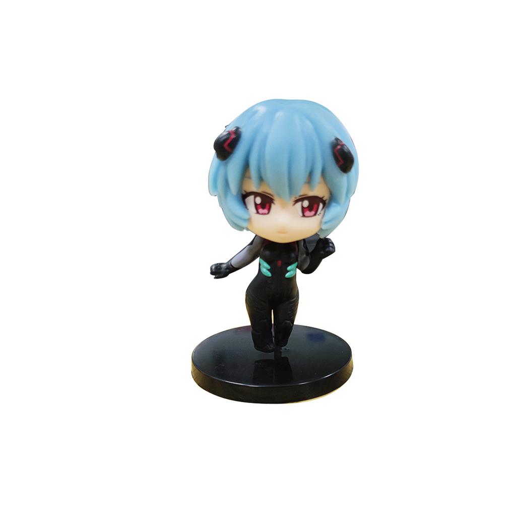 Q-Version 6 Stück/Set Anime Eva Asuka Ayanami Rei Kawaii Figur PVC Modell Spielzeug Desktop Dekorative Spielzeuge Sammlerstücke Geschenke