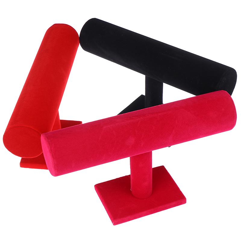 Velvet T-Bar Display Stand Holder Organizer Bracelet Jewelry Watch Headband Rack