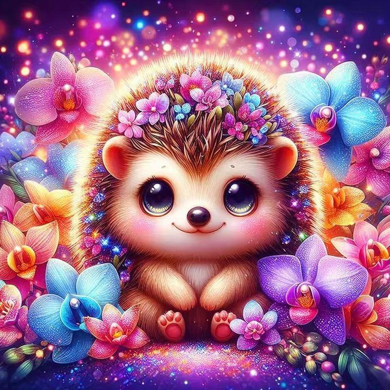 5D Diamond Painting Full Round Animal Hedgehog Dog Rhinestone Picture Diamond Embroidery Cross Stitch Home Decor Gift