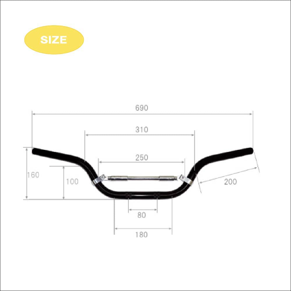 Design Overall Handlebar with Universal Fit for Suitable for Bikes Life Johnson.27690mm Length, Brace, Knurled, 22.2mm Diameter, Motorcycles,