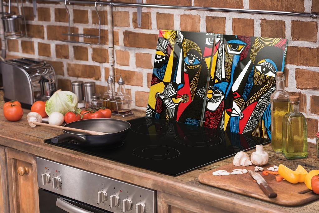 SZKLANA PŁYTA OCHRONNA NA KUCHENKĘ 90x52 POP ART.