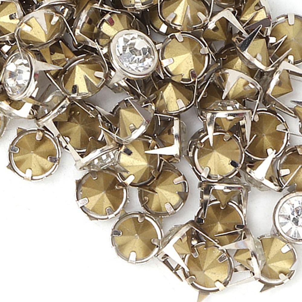 100pcs Crystal Inlay Crystal Rhinestone Rivets DIY Leather Craft Studs Leather Craft Decoration