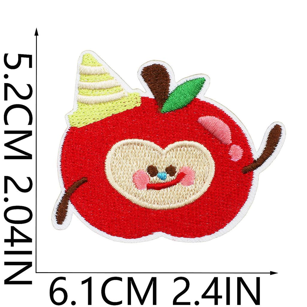 Cartoon Apple Embroidery Cloth Sticker Apple Cake Patch Sticker Children'S Clothes Decoration Stars Apple Embroidery Stamp Boy