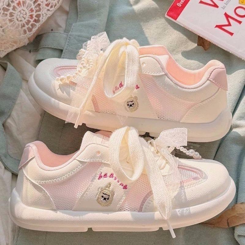 Versatile Niche Bread Shoes Platform Sports Board Shoes Women's Small White Shoes Women's Summer New Breathable Mesh Shoes