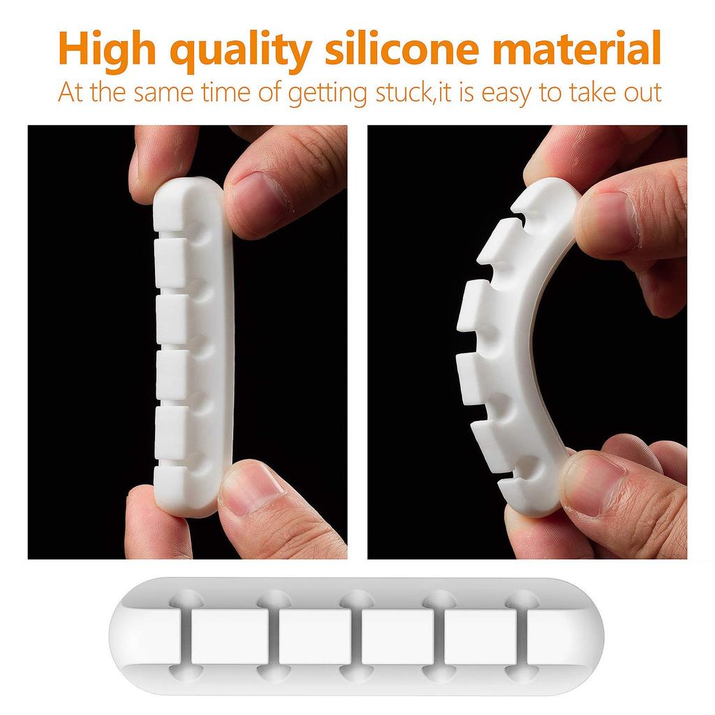 1PCS Cable Cord Wire Organizer Silicone USB Cable Winder Management Self Adhesive Clips For iPhone Huawei Mouse Keyboard Headset
