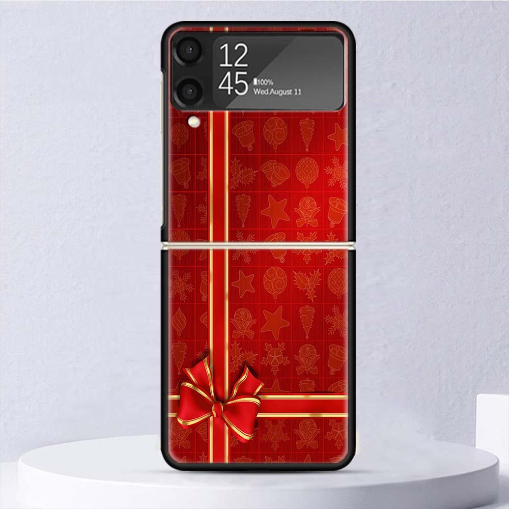 Christmas Santa Claus Present Shockproof Case For Samsung Galaxy Z Flip 7 6 5 4 3 5G Phone Cover Z Flip3 Flip4 Flip5 Flip6 Flip7
