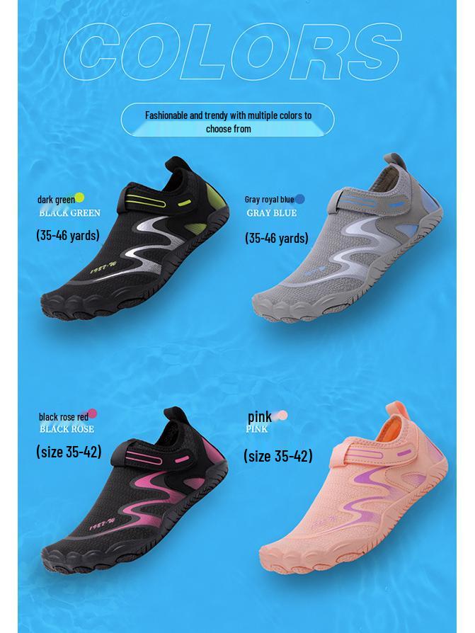 New Lightweight Five-Finger Water Shoes for Couples - Outdoor Summer Diving, Snorkeling, and Beach Swim Footwear
