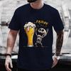 Cotton Men's T Shirt Skeleton Enjoying FRIDAY Beer Day Tees Men T-Shirt Finally Friday for Beer Lovers Male Clothes Short Sleeve Tops