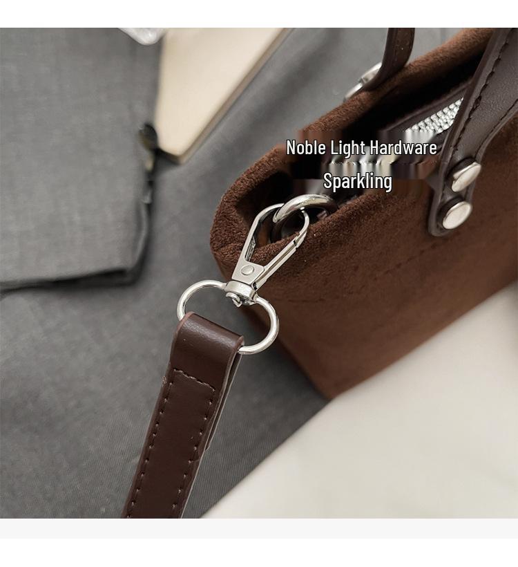 2025 High-End Retro Leopard Print Suede Handbag – Versatile Autumn/Winter Bucket Shoulder Bag for Women
