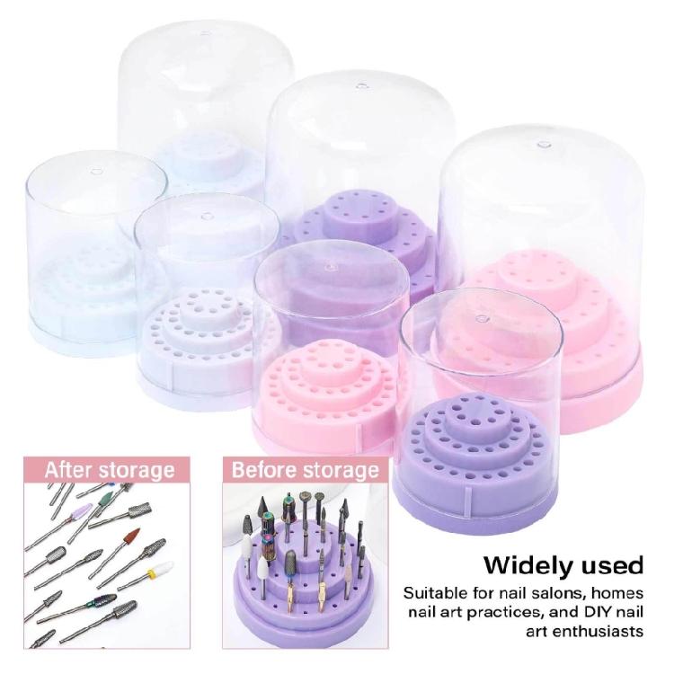 Sturdy ABS Nail Drill Bit Holder 48 Hole Organizer Box For Salon Professionals