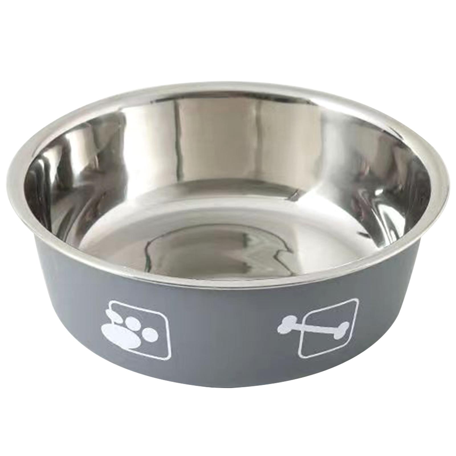 Anti Slip Dog Bowl Dogs Bowl Stainless Steel Cat Bowl Cat Feeding Bowl Pet Bowl Pet Feeding Bowl Portable Dog Water Bowl S серый