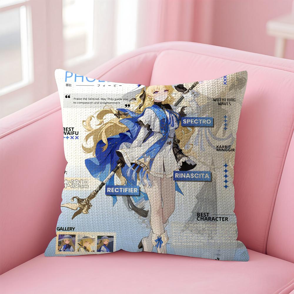 

Wuthering Waves Phoebe Cushion Cover Natural Linen Pillow Case DoubleSided Print Decorative Sofa Pillowcase Home Decor Gift 30x30cm