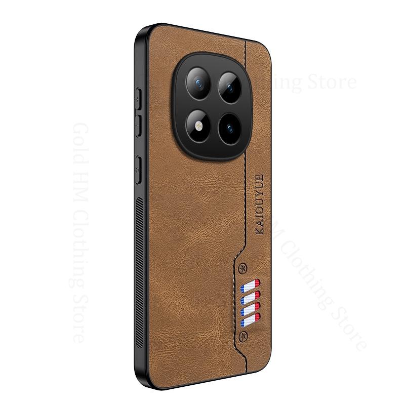 Luxury Sheep Nappa Leather Phone Case For Redmi Note 15 Pro Plus Soft Silicone Bumper Back Cover For Redmi 15C 14C A5 Poco M7 4G