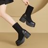 -857 erhöhende Wildlederstiefel Damen Herbst und Winter neue Stiefel Mode vielseitig elastisch dünne Stiefel Trend