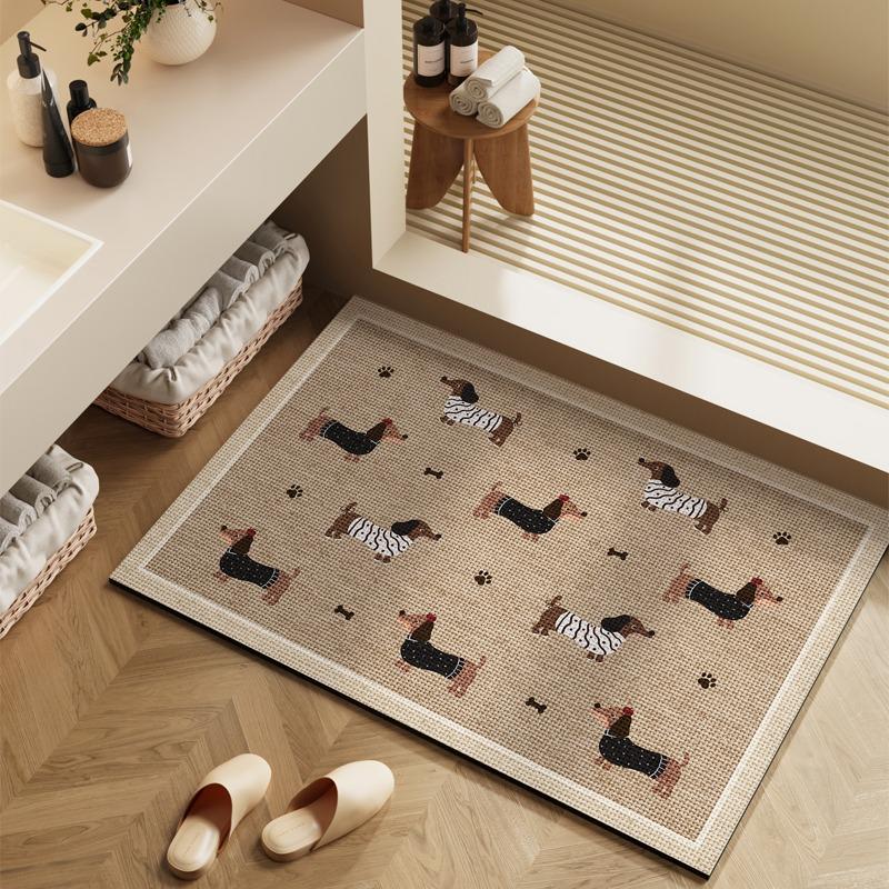Bathroom Carpet Toilet Foot Mats Absorbent Bathroom Mat Diatom Mud Floor Mat Non-Slip Bath Rug Toilet Doormat Quick Drying Rugs