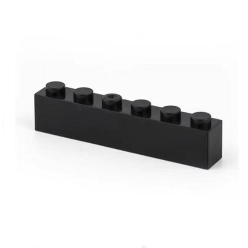 MOC-Compatible LEGO 3009 1x6 Brick Building Blocks - Educational Science & Tech Assembly Toy 100g (approx. 46 pieces) чёрный