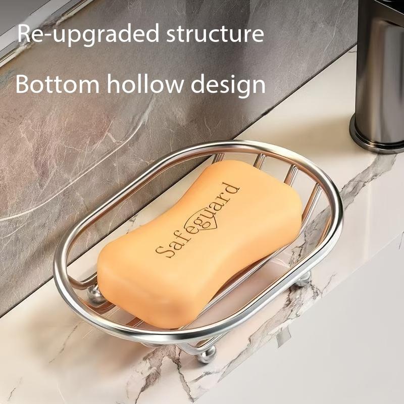 

Creative Soap Dish, Oval Soap Tray with Drainage, Bathroom Soap Holder, Thickened Stainless Steel Material, Durable, Bathroom Accessory 1-Pack