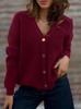 2026 Autumn V-Neck Slimming Knit Cardigan - Women's Temperament Sweater Coat