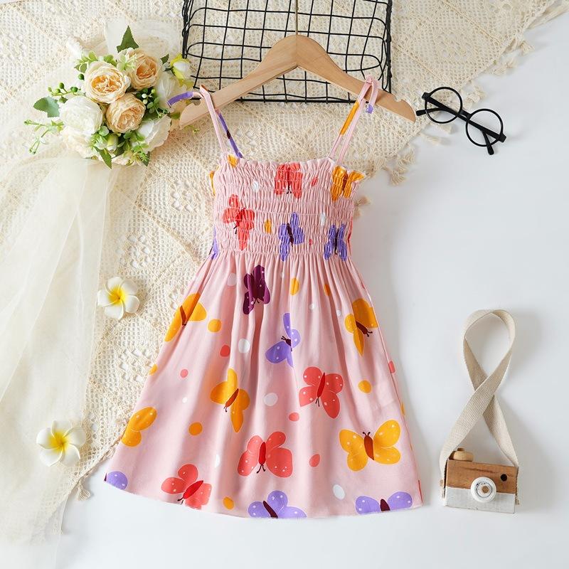 Baby Girl'S Summer Dress Toddler Fashion Dress Thin Stylish Dress For Girls Children'S Floral Dress