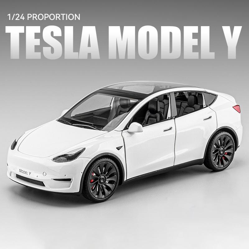 1:24 Model X Model Y Tesla Model 3 Alloy Die Cast Toy Car Model Sound and Light Children's Toy Collectibles Birthday Gift
