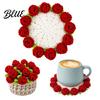Crochet Flower Bouquet Ornament Coaster Handmade Knit Rose Mug Mat Transforms Into Bouquet 2-in-1 Decorative Plant Pot Display Stand Drink