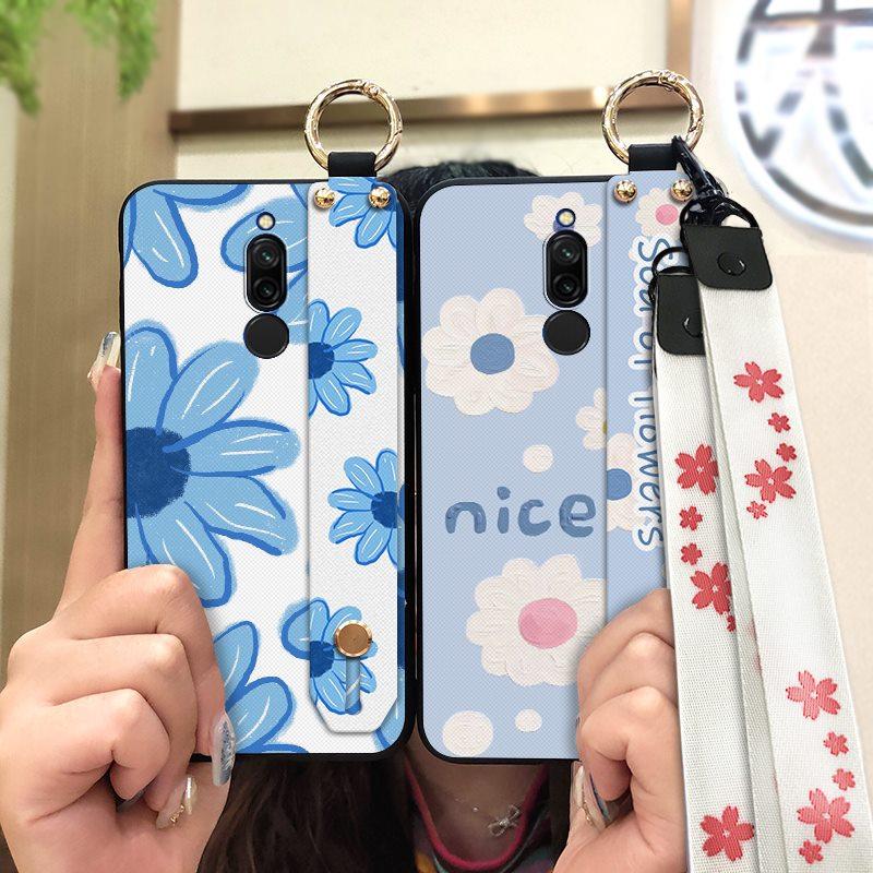 Soft case Lanyard Phone Case For Xiaomi Redmi 8 Ring Anti-dust Wristband Fashion Design Phone Holder Protective Silicone