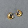 Individual Cold Wind Crescent Glossy Minimalist Stud Earrings, Earrings, Niche Design Earrings