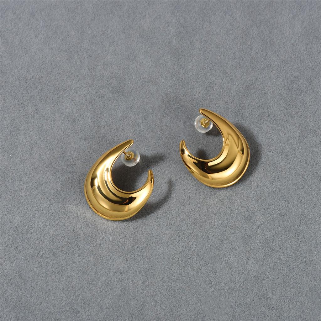 Individual Cold Wind Crescent Glossy Minimalist Stud Earrings, Earrings, Niche Design Earrings