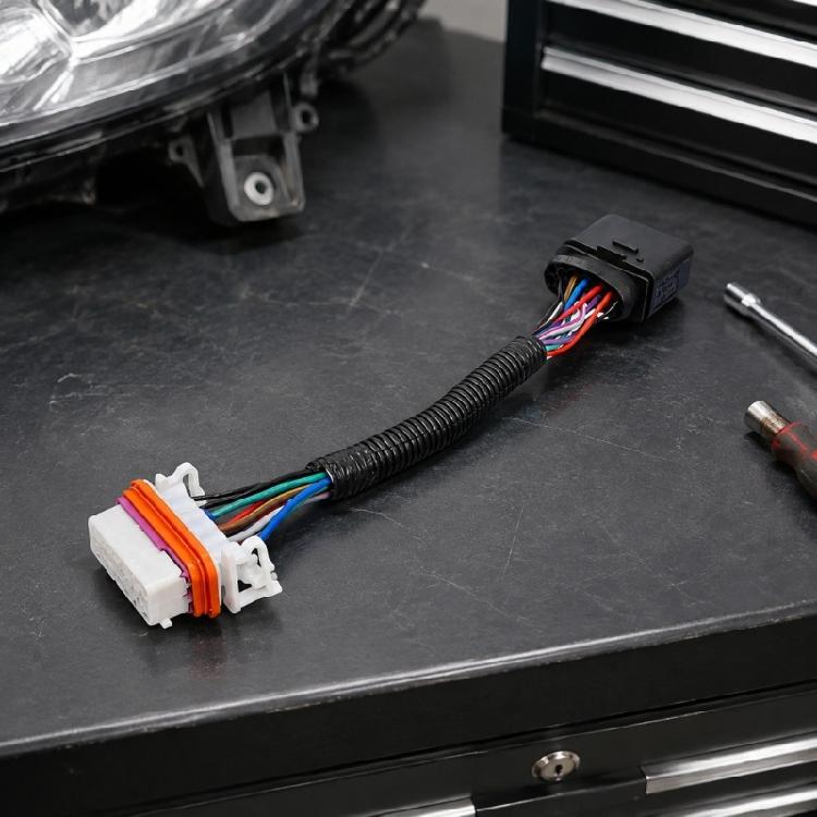 Sleeved Headlight Wiring Harness for Select 2003-2006 3.2L 4.5L Models, Front Lamp Repair Part 95563123911 for Repair Use