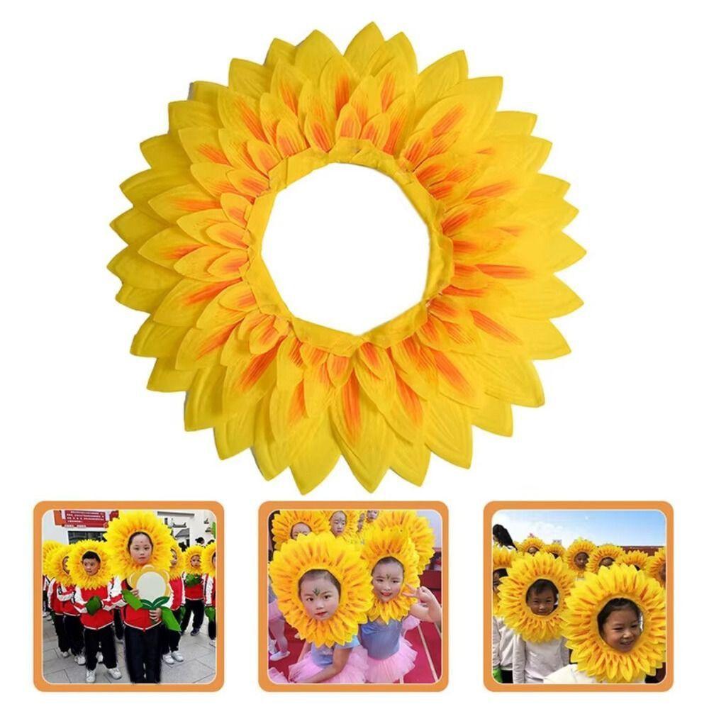Funny Sunflower Headgear Yellow Sunflower Hat Headpiece Cute Party Sunflower Hat  Kids Games